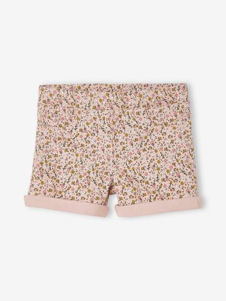 Mädchen Shorts, Blumen - pfirsich bedruckt - 1