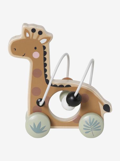 Baby Motorikschleife, Holz FSC® braun/tansania giraffe 2