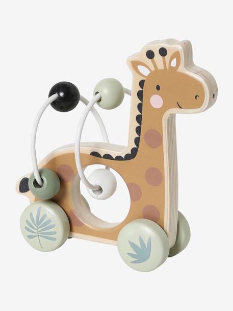 Baby Motorikschleife, Holz FSC® braun/tansania giraffe 4