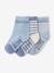 3er-Pack Jungen Baby Socken mit Streifen BASIC Oeko-Tex pack blau 1