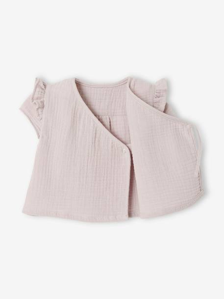 Baby Wickeljacke aus Musselin violett 2