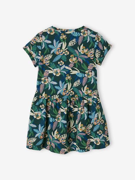 Mädchen Shirtkleid BASIC Oeko-Tex - blau gestreift+dunkelgrün bedruckt tropical+hellrosa+rosa+smaragdgrün+weiß bedruckt+wollweiß - 7