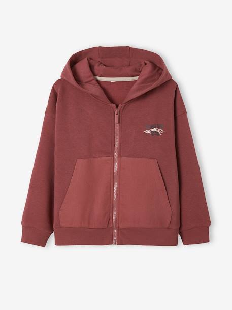 Jungen Kapuzensweatjacke mit Taschen - bordeaux - 2