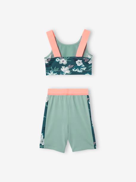 Mädchen Sport-Set: Bustier & Radlerhose Oeko-Tex - aquamarin - 4