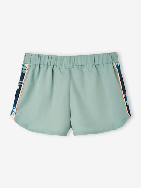 Mädchen Sport-Shorts mit geblümtem Einsatz aquamarin 4