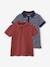 2er-Pack Jungen Poloshirts, Pikee Oeko-Tex aqua+pack bordeaux/gestreift 7