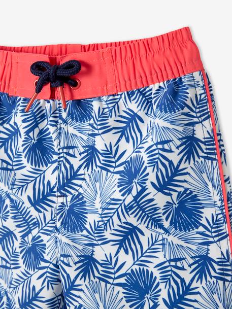 Jungen Badehose, Blätter-Print - blau bedruckt - 3