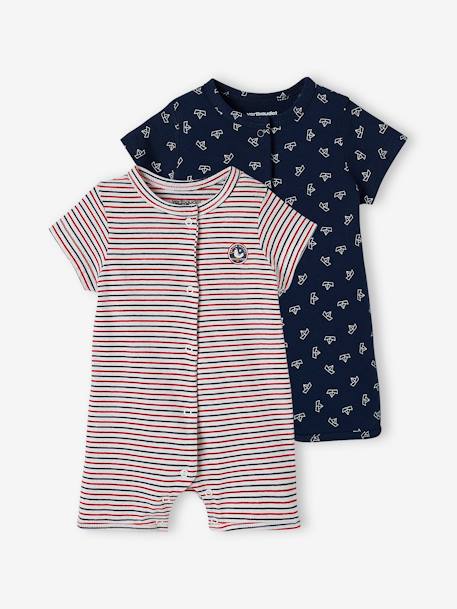 2er-Pack Jungen Baby Kurzoveralls Oeko-Tex - pack wollweiß - 1