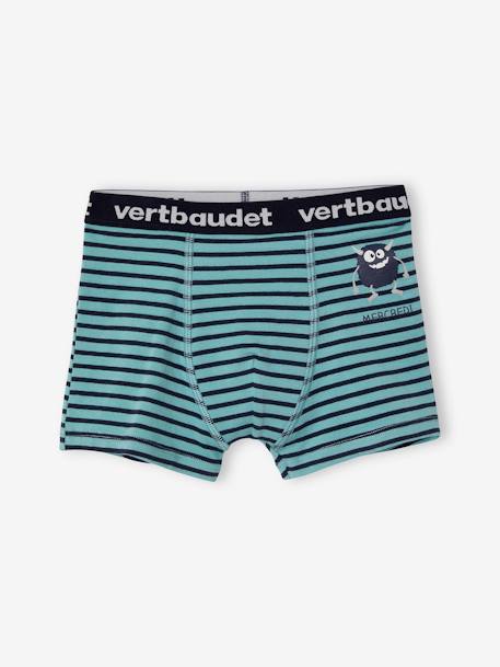 7er-Pack Jungen Boxershorts, Monster Oeko-Tex pack dunkelgrün/gelb gestreift 4