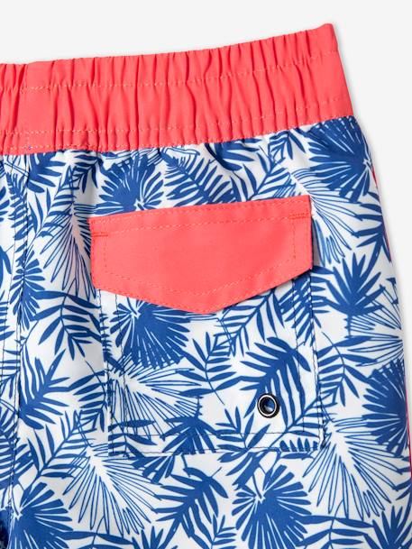 Jungen Badehose, Blätter-Print - blau bedruckt - 4