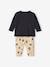 Baby-Set: Shirt & Sweathose Oeko-Tex dunkelgrau/hellbeige bedruckt+khaki 6