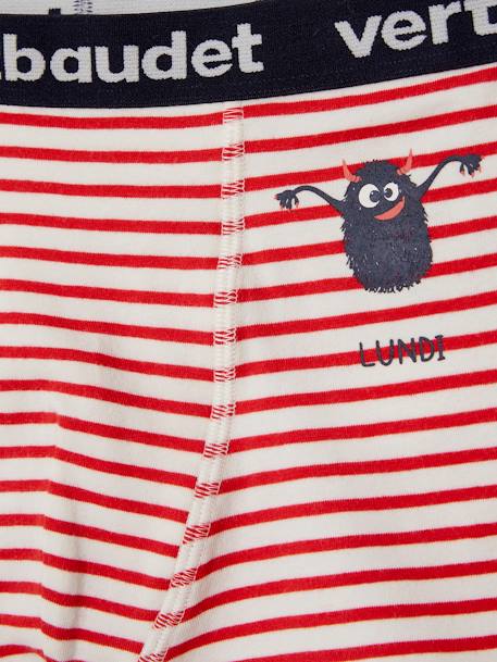 7er-Pack Jungen Boxershorts, Monster Oeko-Tex pack dunkelgrün/gelb gestreift 10