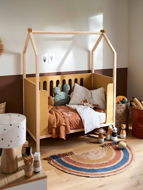 Baby Kombi-Hausbett KOKOSNUSS sand+weiß 6