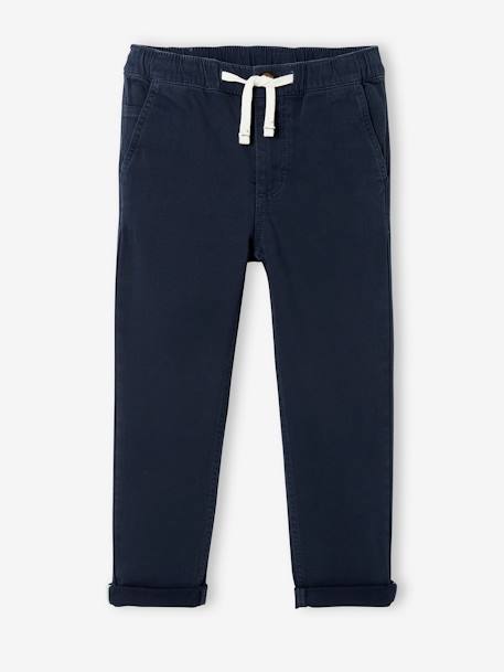 Jungen Chinohose mit Schlupfbund Oeko-Tex grün+nachtblau 15