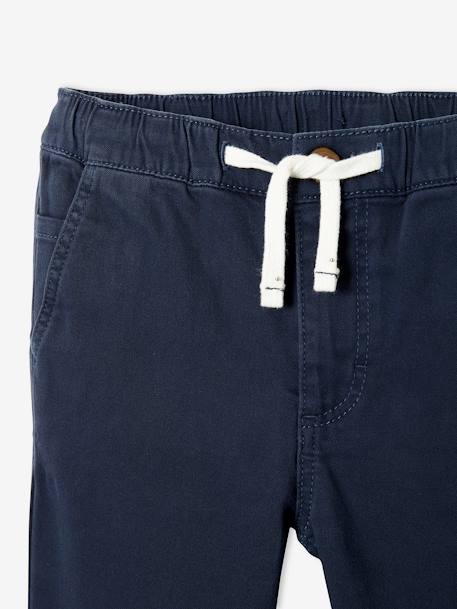 Jungen Chinohose mit Schlupfbund Oeko-Tex grün+nachtblau 18