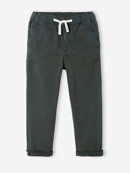 Jungen Chinohose mit Schlupfbund Oeko-Tex grün+nachtblau 1