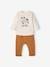 Baby-Set: Shirt & Sweathose Oeko-Tex - blau+gestreift/karamell - 12