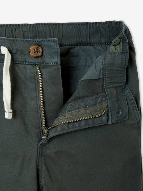 Jungen Chinohose mit Schlupfbund Oeko-Tex grün+nachtblau 7