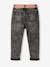 Mädchen Jeans mit Stoffgürtel, Mom-Fit, Bundweite verstellbar double stone+schwarz 22