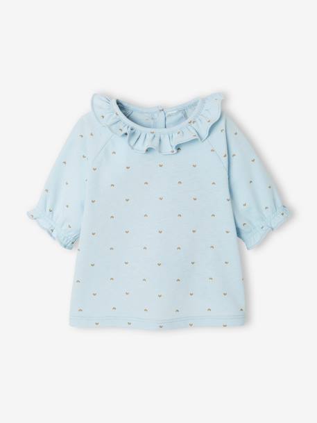 Baby T-Shirt mit Kragen blau bedruckt 1