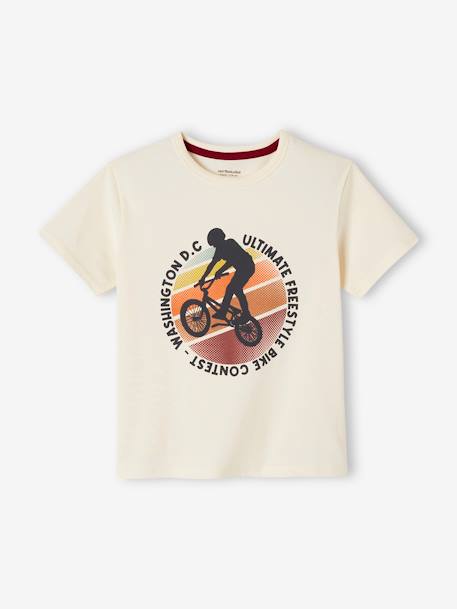 Jungen T-Shirt, grafischer Print Oeko-Tex himmelblau+nachtblau+rosenholz+türkis+wollweiß 15