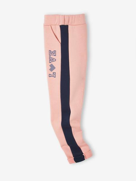 Mädchen Jogginghose mit seitlichen Streifen dunkelrosa+rosa 6