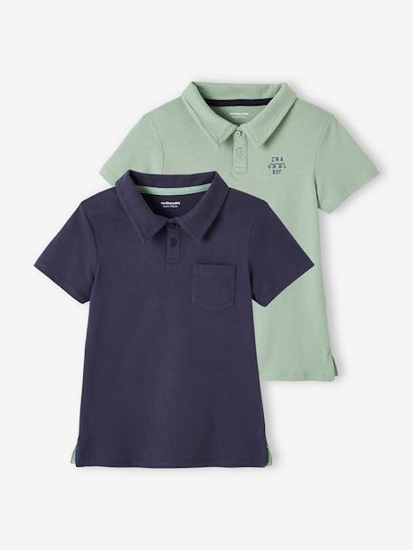 2er-Pack Jungen Poloshirts, Kurzarm Oeko-Tex - aqua+pack blau - 8