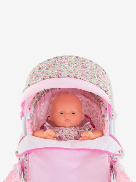 Puppen-Kinderwagen COROLLE für Puppen mit 36/42/52 cm rosa geblümt 8