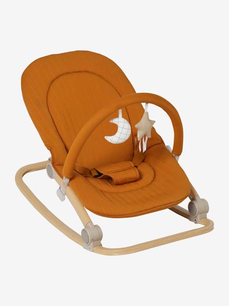 Babywippe mit Spielbogen BABYDREAM grau/weiß+graugrün+senfgelb+wollweiß 24