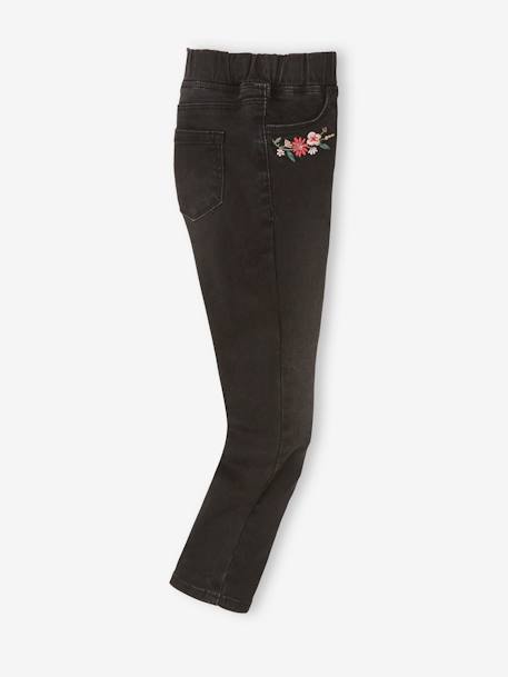 Mädchen Jeggings WATERLESS, Hüftweite COMFORT Oeko-Tex, Bundweite verstellbar blue stone+schwarz 9