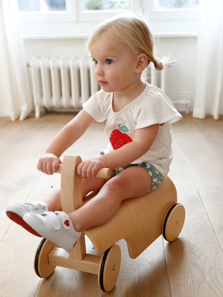 Mädchen Baby Stoffschuhe, Klett rosa bedruckt+violett bedruckt+weiß 23