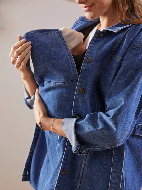 Jeansjacke, Tragejacke für Schwangerschaft & Stillzeit - blau - 1