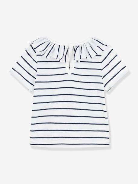 Kurzärmelige Baby Bluse PETIT BATEAU - marine/weiß gestreift - 3