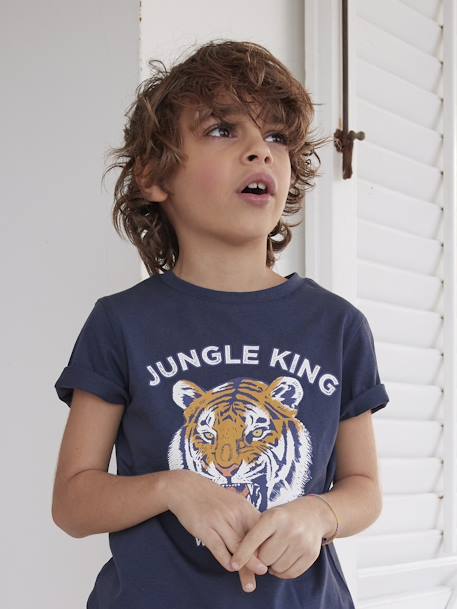 Jungen T-Shirt mit Print Oeko-Tex - blau - 1