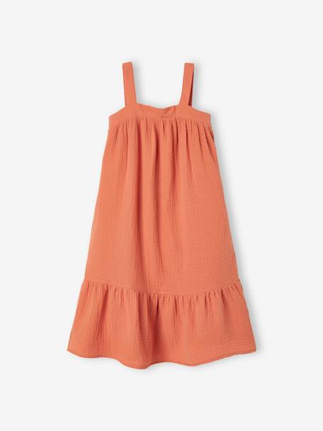 Mädchen Maxikleid aus Musselin orange 1