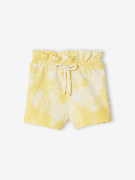 Mädchen Baby Sweat-Shorts, Batikmuster Oeko-Tex - gelb+rosa - 1