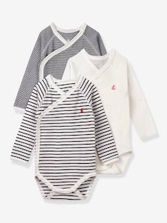 3er-Pack Baby Wickelbodys, Bio-Baumwolle Oeko-Tex PETIT BATEAU -  - [numero-image]