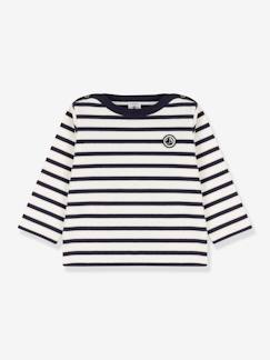 Babymode-Shirts & Rollkragenpullover-Baby Ringelshirt aus Bio-Baumwolle PETIT BATEAU