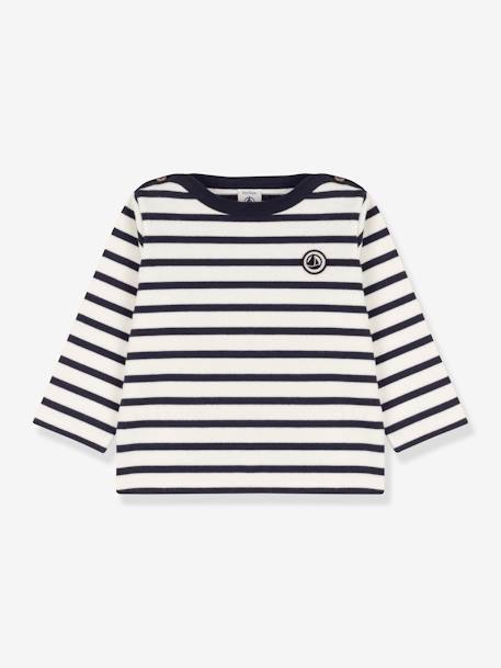 Baby Ringelshirt aus Bio-Baumwolle PETIT BATEAU marine/weiß gestreift 1