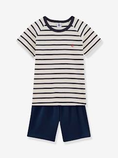 Jungenkleidung-Schlafanzüge-Kurzer Jungen Schlafanzug Bio-Baumwolle Oeko-Tex PETIT BATEAU