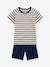 Kurzer Jungen Schlafanzug PETIT BATEAU - marine gestreift - 1