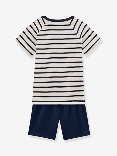 Kurzer Jungen Schlafanzug Bio-Baumwolle Oeko-Tex PETIT BATEAU marine gestreift 3