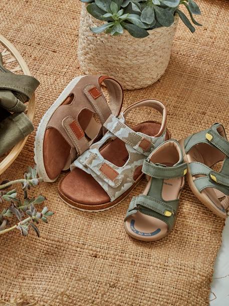 Jungen Sandalen - grau+marine/hellbraun+taupe - 7