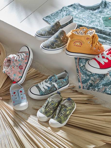 Jungen Stoff-Sneakers mit Gummizug - grün bedruckt/tropical+marine+rot - 13