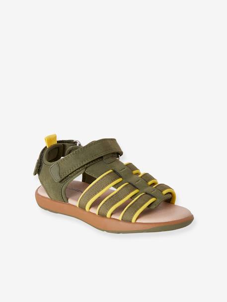 Jungen Klett-Sandalen gelb/khaki 1