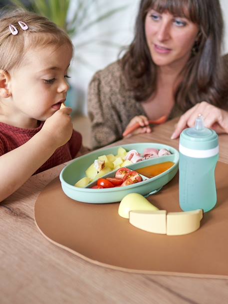 Esslern-Set aus Silikon GROW'ISY BABYMOOV - grün/ziegel - 2