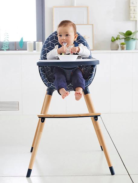 Mitwachsender Kinder Hochstuhl TOPSEAT blau bedruckt 10