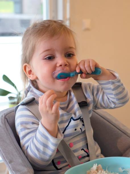 Baby Esslern-Teller mit Saugnapf BEABA blau+grün 4