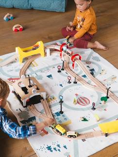 Spielzeug-Miniwelten, Konstruktion & Fahrzeuge-Kinder Eisenbahn aus Holz FSC®, 66 Teile