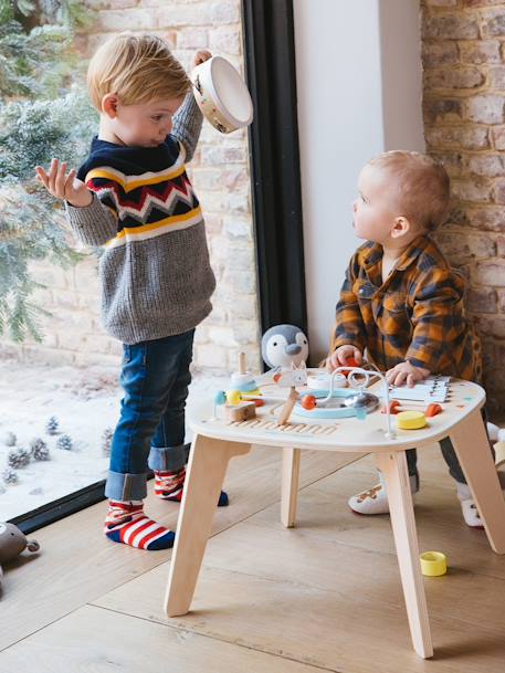 Baby Spieltisch mit Musikinstrumenten, Holz FSC® natur/mehrfarbig+rosa 2